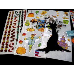 Lot Halloween Die cuts, Plus Sunflowers & Gr Lengths Paper&Stickers